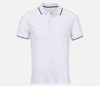 Рубашка поло унисекс Palermo, белая с темно-синим арт.04769989