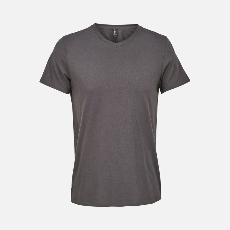 Футболка унисекс Regent с V-образным вырезом, темно-серая арт.04765384