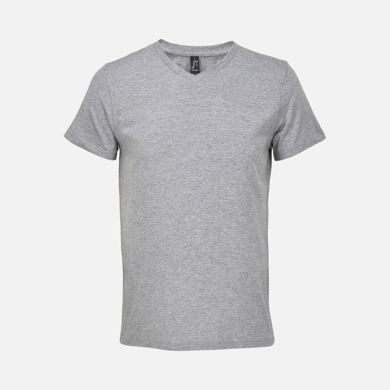 Футболка унисекс Regent с V-образным вырезом, серый меланж арт.04765350