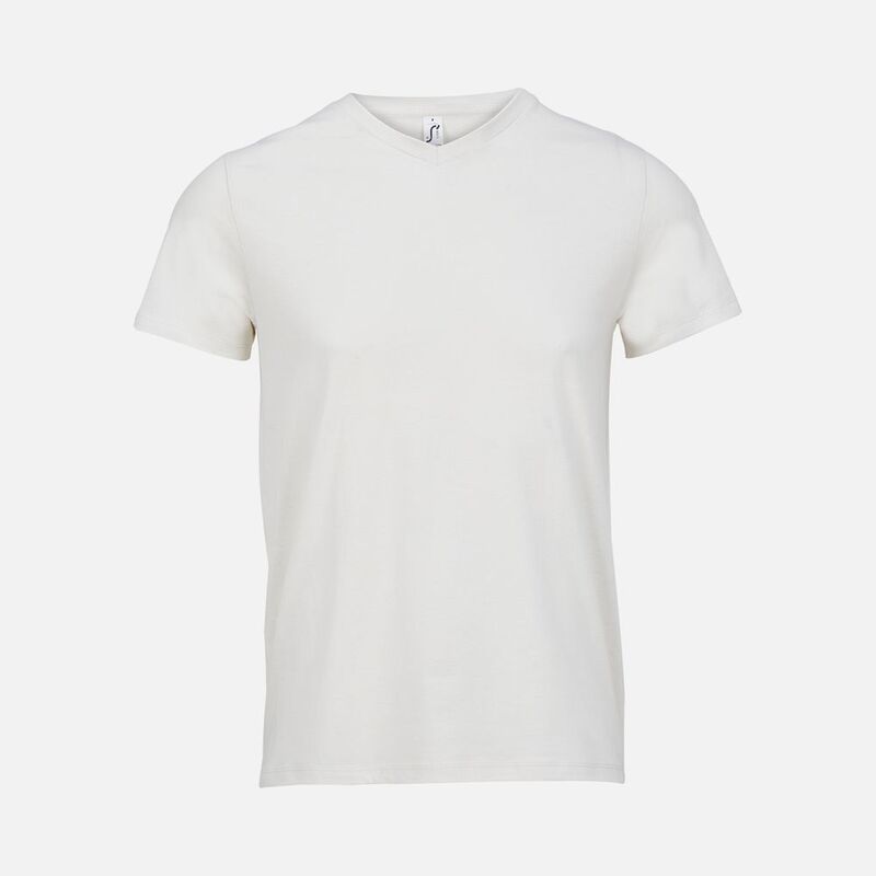 Футболка унисекс Regent с V-образным вырезом, молочно-белая арт.04765104