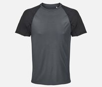 Футболка спортивная унисекс Vortex, черная с темно-серым арт.04787968