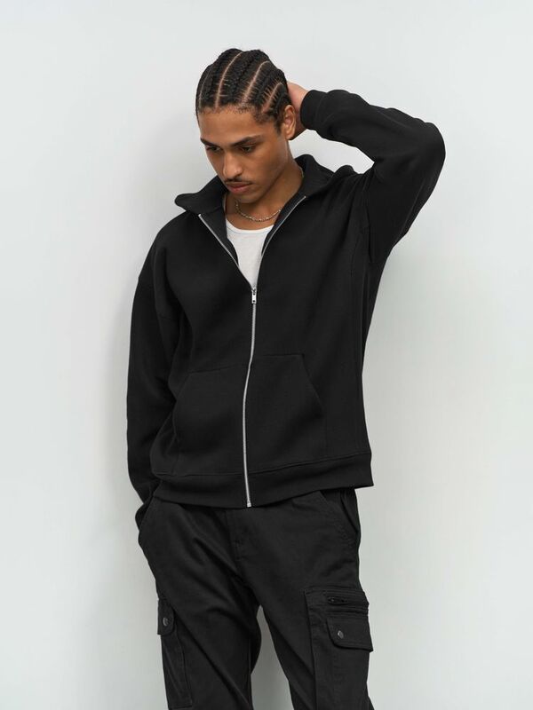 Толстовка унисекс на молнии Jelo, серый меланж арт.04818360