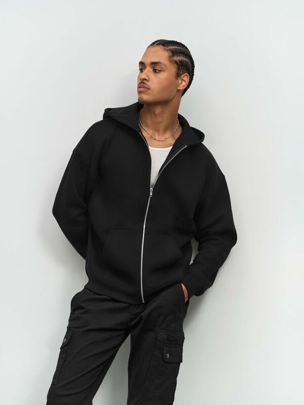 Толстовка унисекс на молнии Jelo, серый меланж арт.04818360