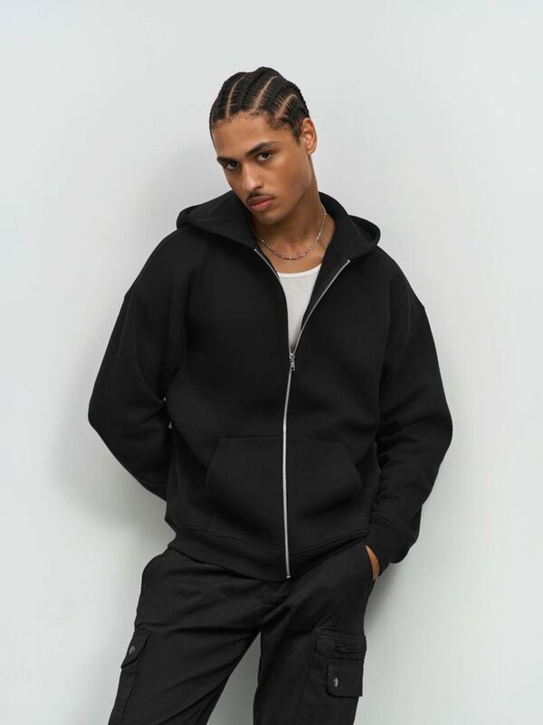 Толстовка унисекс на молнии Jelo, серый меланж арт.04818360