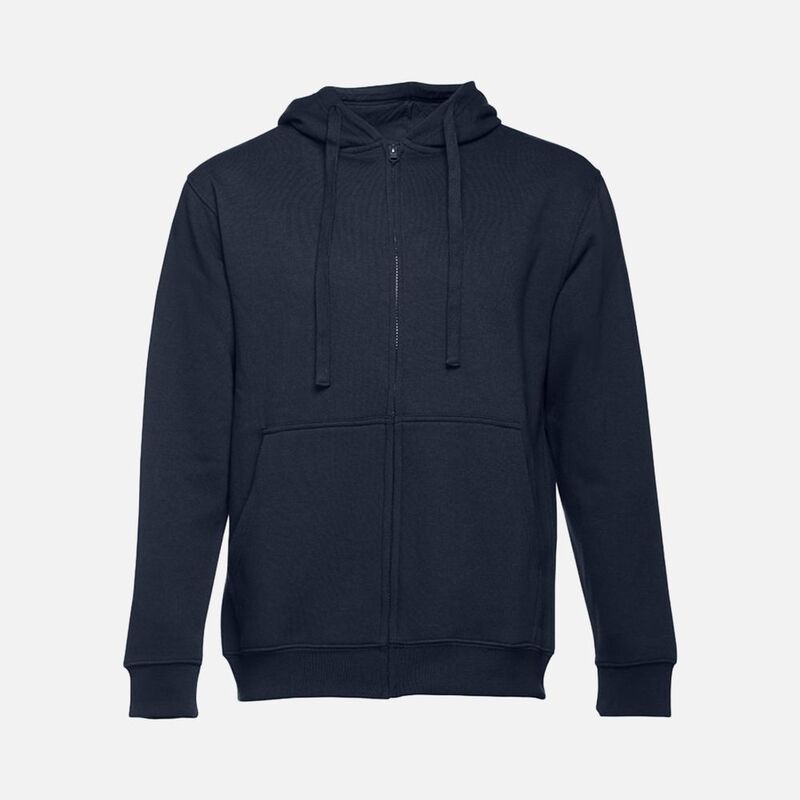 Толстовка мужская на молнии с капюшоном Amsterdam, темно-синяя арт.22096.40