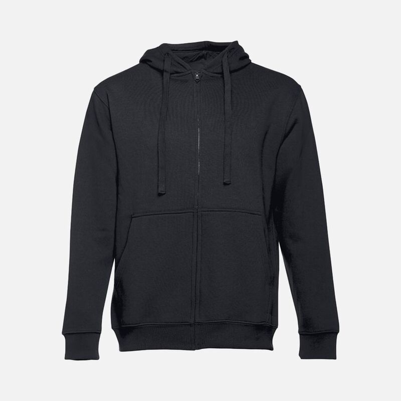 Толстовка мужская на молнии с капюшоном Amsterdam, черная арт.22096.30