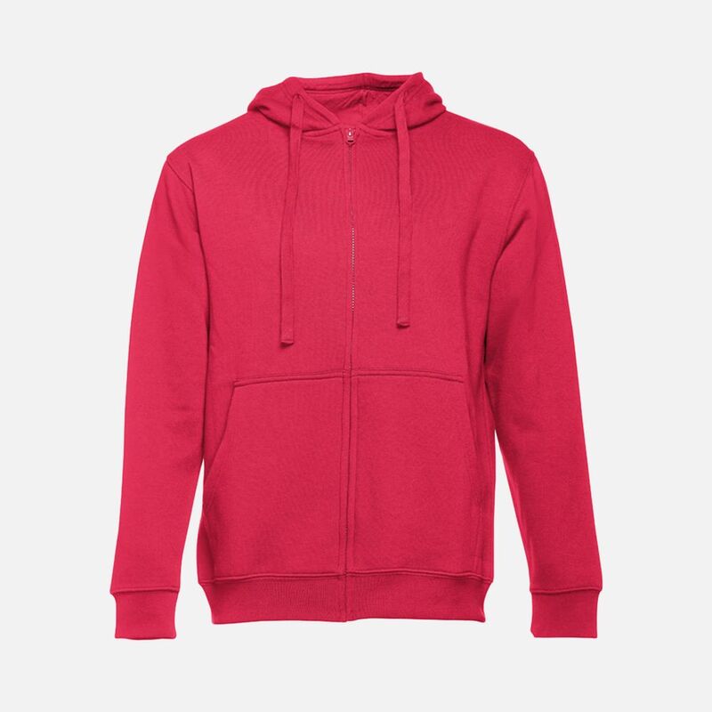 Толстовка мужская на молнии с капюшоном Amsterdam, красная арт.22096.50
