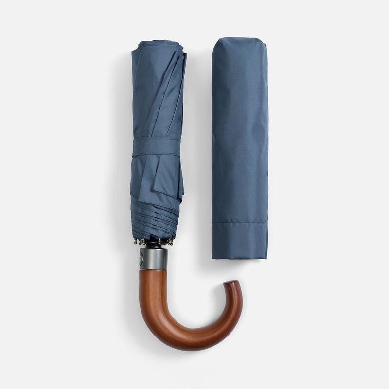 Зонт складной Classic, темно-синий с темной ручкой арт.17318.43