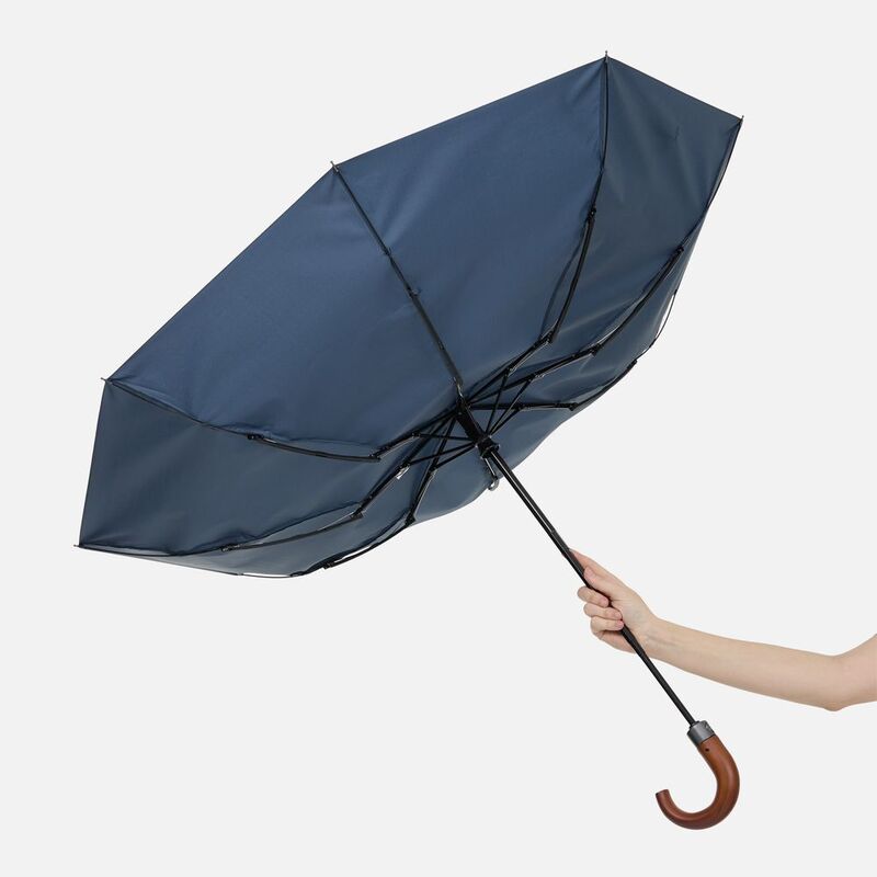 Зонт складной Classic, темно-синий с темной ручкой арт.17318.43