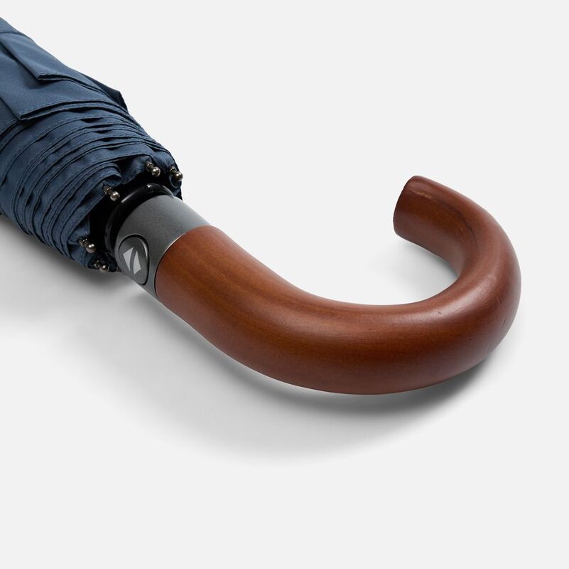 Зонт складной Classic, темно-синий с темной ручкой арт.17318.43