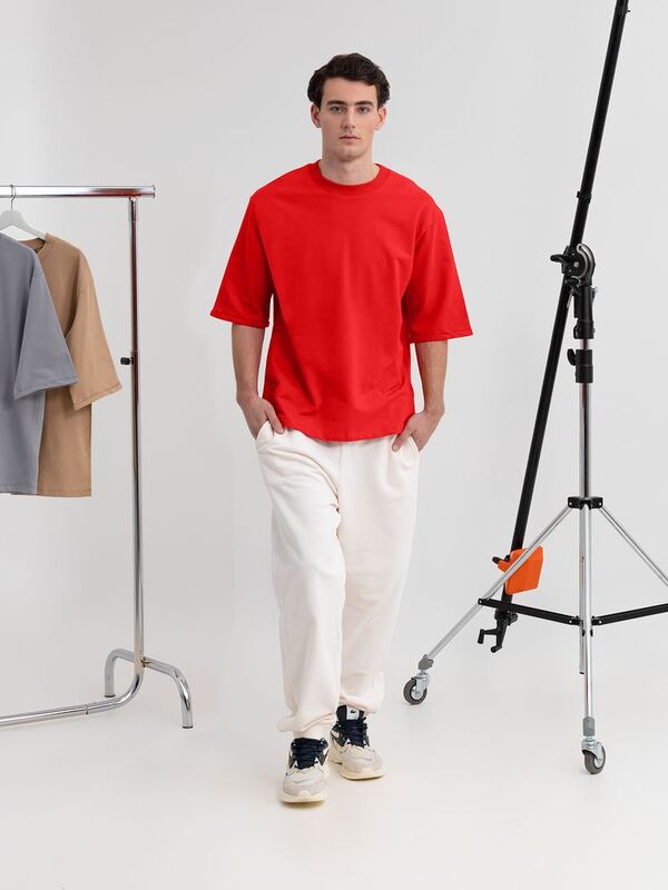 Футболка оверсайз унисекс Kosmos 2.0, красная (алая) арт.14610.51