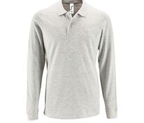 Рубашка поло мужская с длинным рукавом Perfect LSL Men, светло-серый меланж арт.02087300