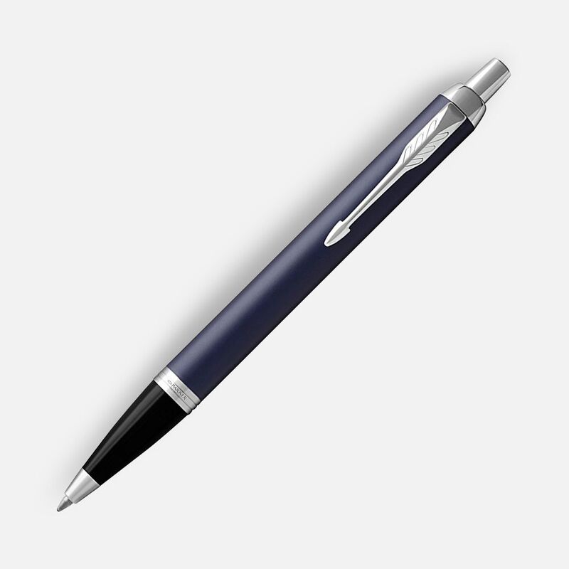 Ручка шариковая Parker IM Core Matte Blue CT, темно-синяя с черным арт.11933.40