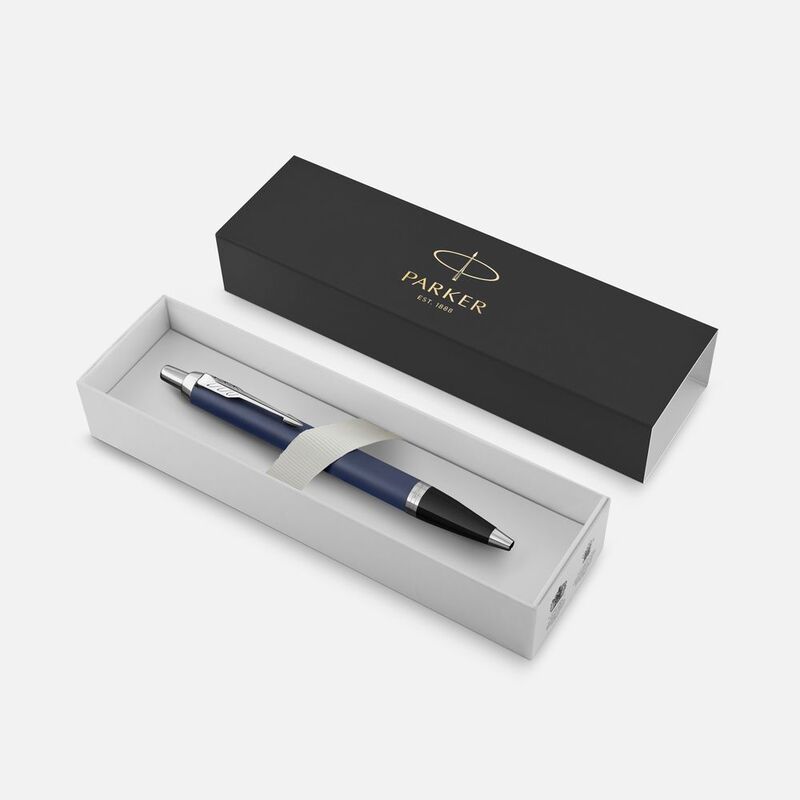 Ручка шариковая Parker IM Core Matte Blue CT, темно-синяя с черным арт.11933.40