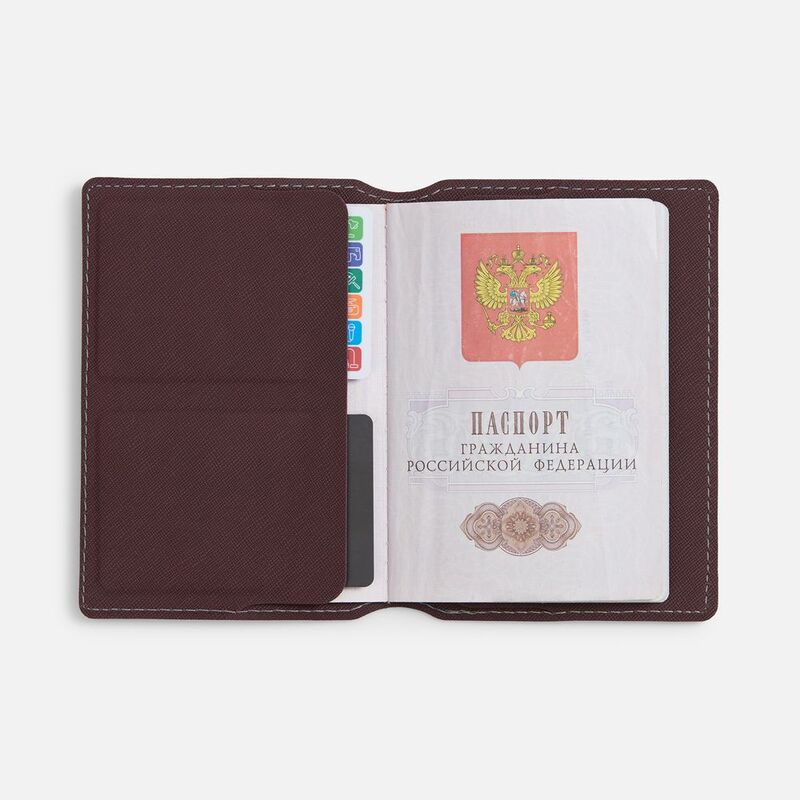 Обложка для паспорта Detalli, коричневая арт.24046.59