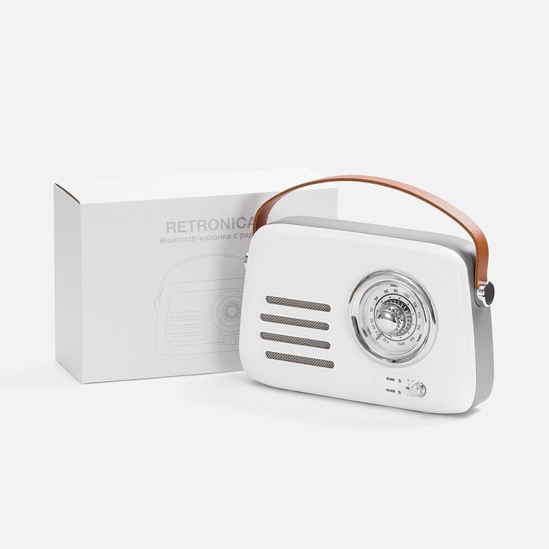 Bluetooth-колонка с радио Retronica, белая арт.18751.60