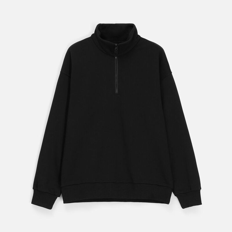 Толстовка унисекс оверсайз Ziplink Terry, черная арт.25413.30