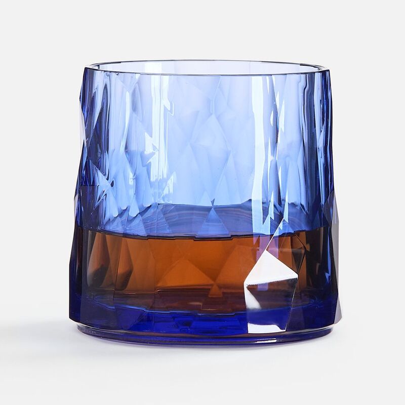 Стакан небьющийся Sate Crystal, вращающийся, прозрачный синий арт.19479.40