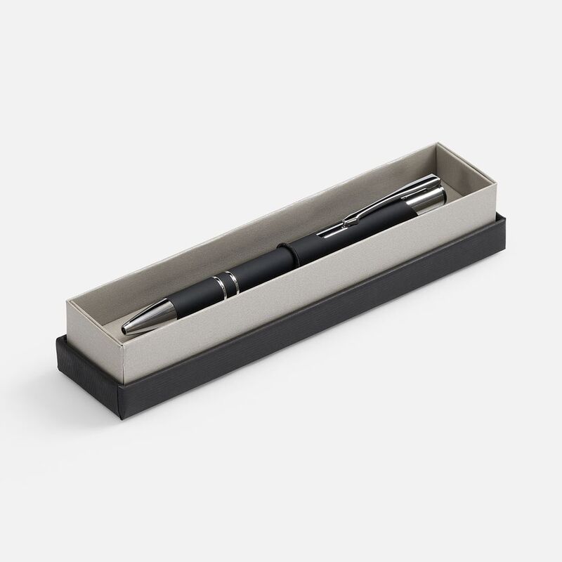 Ручка шариковая Keskus Soft Touch в футляре, черная арт.21066.30