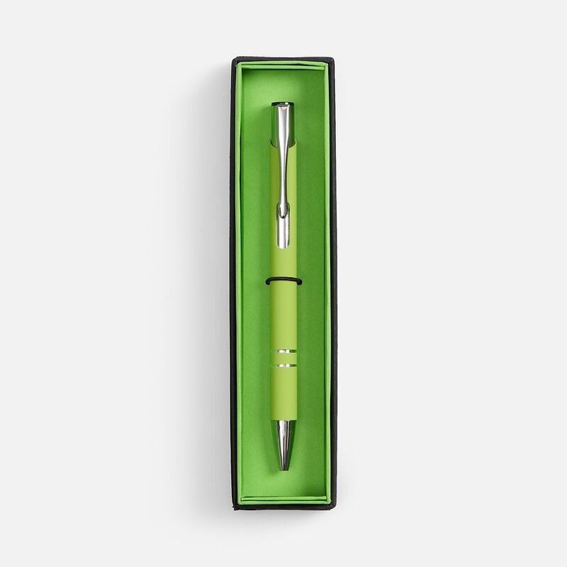 Ручка шариковая Keskus Soft Touch в футляре, зеленое яблоко арт.21066.90