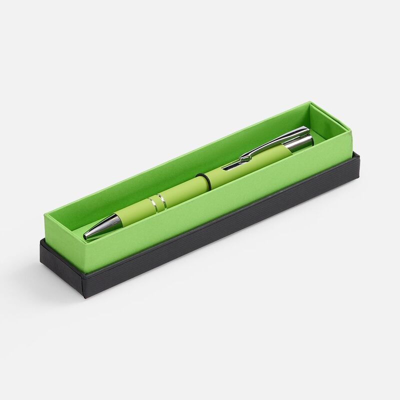 Ручка шариковая Keskus Soft Touch в футляре, зеленое яблоко арт.21066.90
