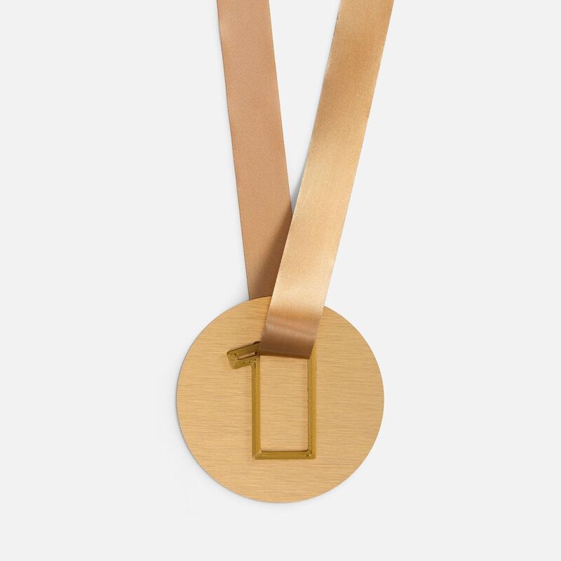 Медаль Fundo, золотистая с 3D-подвеской Symbol, цифра 1 арт.20563.01