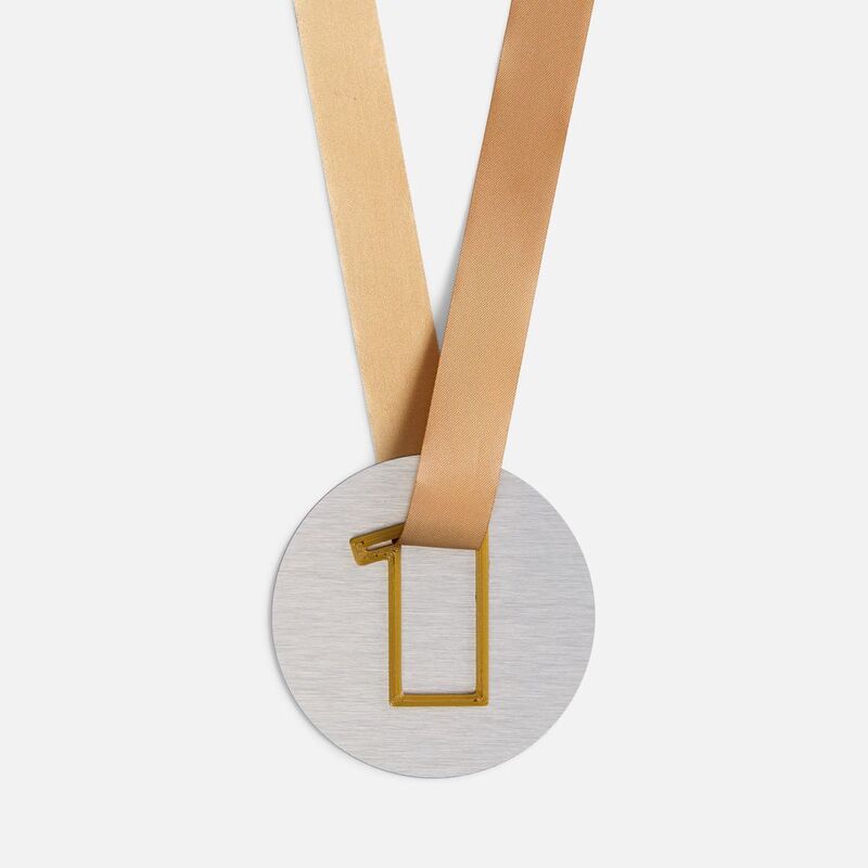 Медаль Fundo, серебристая с 3D-подвеской Symbol, цифра 1 арт.20563.11