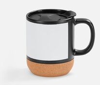 Кружка с пробковой подставкой Corky Walk для сублимационной печати, черная арт.19558.30