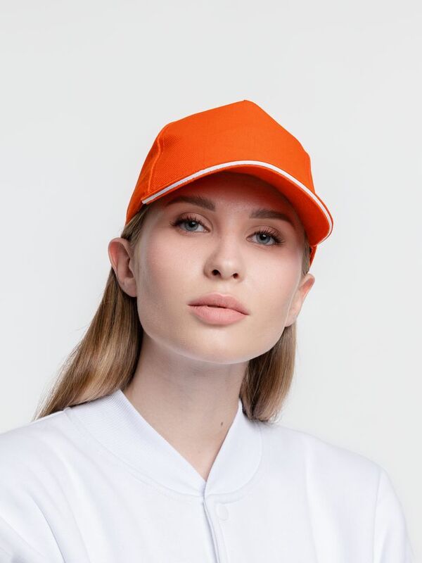 Бейсболка Classic 2.0, оранжевая с белым кантом арт.21848.20