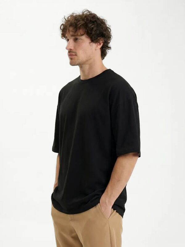 Футболка Oversize Premium 210, черная арт.25561.30