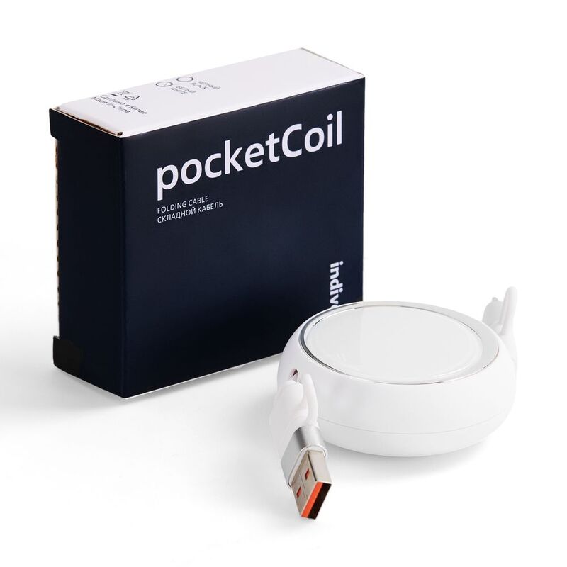 Складной кабель с переходниками pocketCoil, белый арт.19674.60