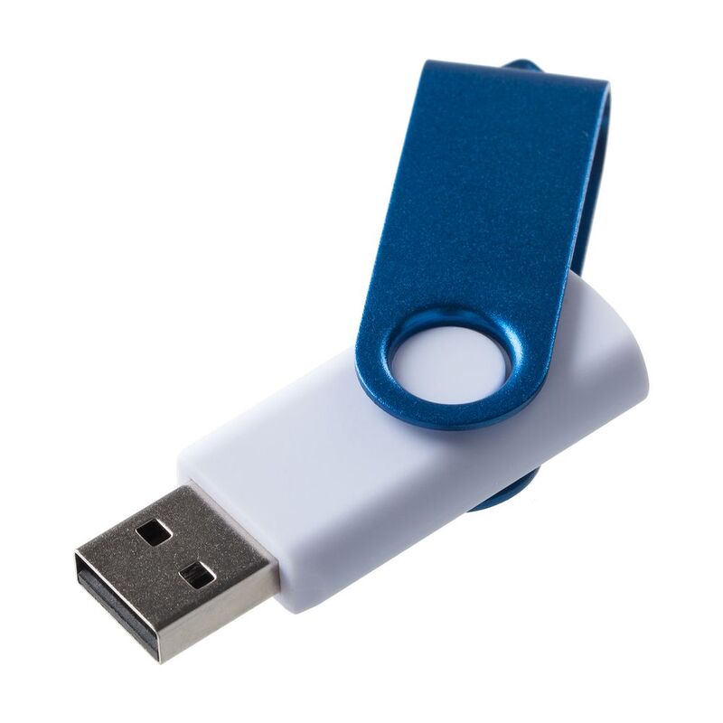 Флешка Twist Color, белая с синим, 16 Гб арт.7537.64.16Гб