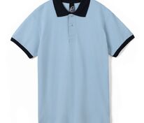 Рубашка поло Prince 190, голубая с темно-синим арт.6085.14