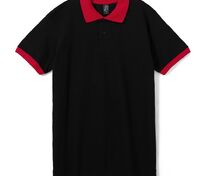 Рубашка поло Prince 190, черная с красным арт.6085.30
