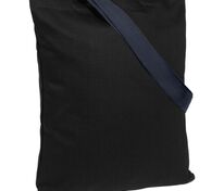 Холщовая сумка BrighTone, черная с темно-синими ручками арт.10766.34