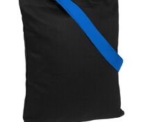 Холщовая сумка BrighTone, черная с ярко-синими ручками арт.10766.38