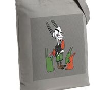 Холщовая сумка «Зайцы и морковное мороженое», серая арт.70552.11