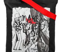 Холщовая сумка Make Love, черная с красными ручками арт.70426.50