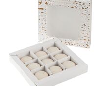Набор из 9 пирожных макарон, в коробке с окошком арт.75014.00