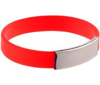 Силиконовый браслет Brisky с металлическим шильдом, красный арт.13746.50