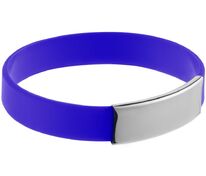 Силиконовый браслет Brisky с металлическим шильдом, синий арт.13746.40