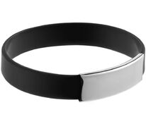 Силиконовый браслет Brisky с металлическим шильдом, черный арт.13746.30