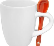 Кофейная кружка Pairy с ложкой, белая с оранжевой арт.13138.62