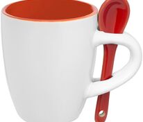Кофейная кружка Pairy с ложкой, оранжевая с красной арт.13138.25