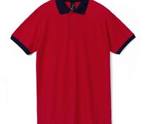 Рубашка поло Prince 190, красная с темно-синим арт.6085.54
