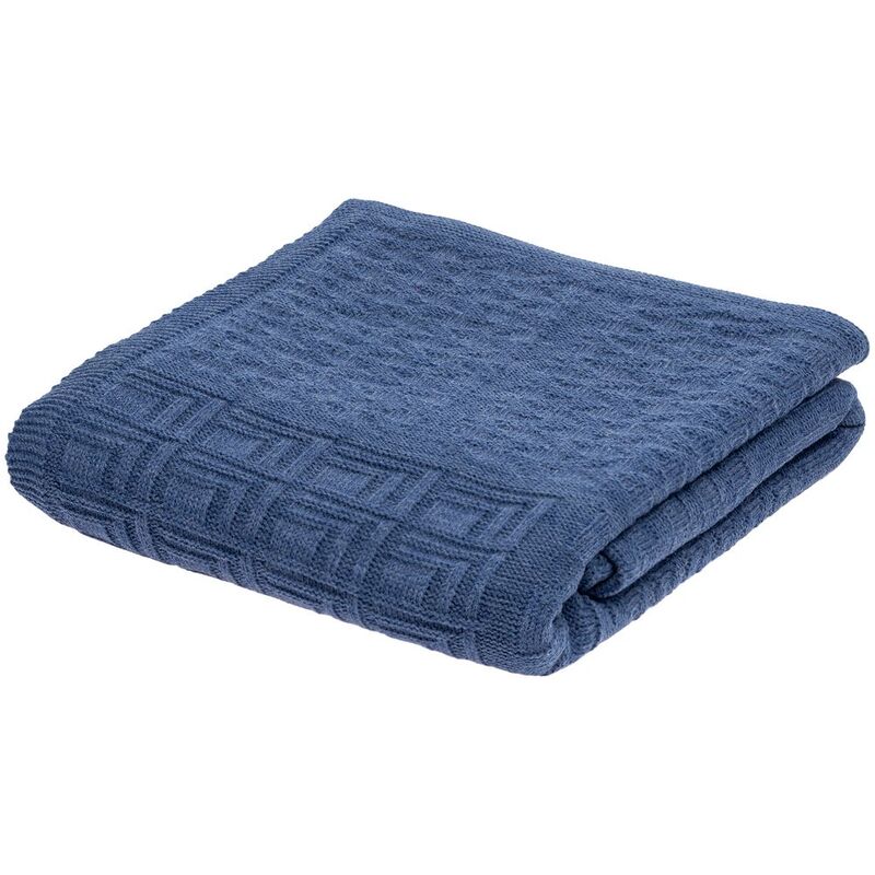 Плед Snippet, синий меланж (джинс) арт.15878.40