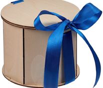 Коробка Drummer, круглая, с синей лентой арт.64603.40
