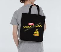 Холщовая сумка с термонаклейками Cautions, черная арт.71571.30