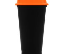 Стакан с крышкой Color Cap Black, черный с оранжевым арт.20996.20