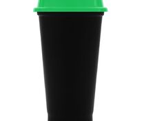 Стакан с крышкой Color Cap Black, черный с зеленым арт.20996.90